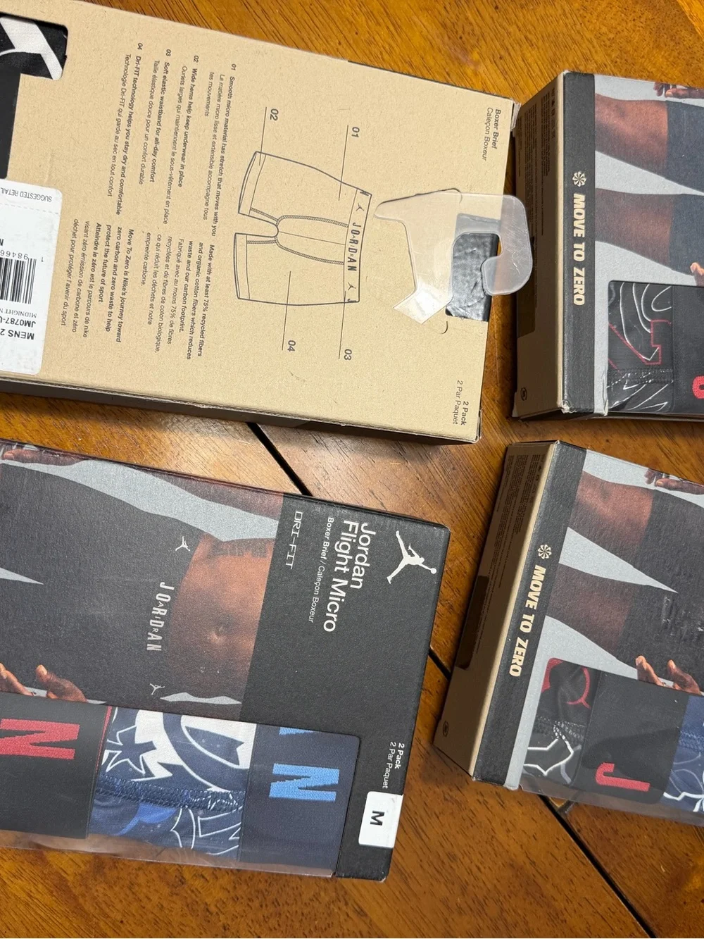 New Lot x 8 Pair Men’s Boxer Briefs Nike Air Jordan Flight Size Medium 32-34”